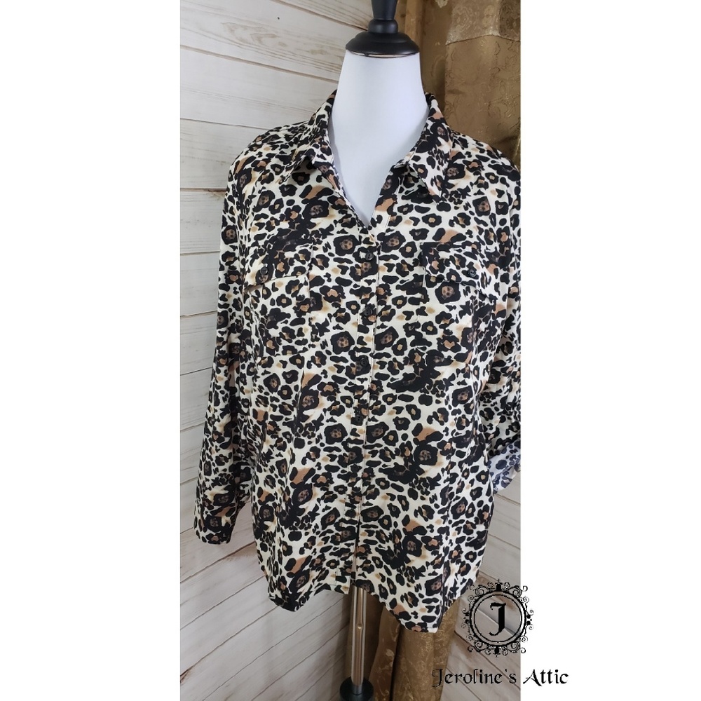 Leopard Print Button Down